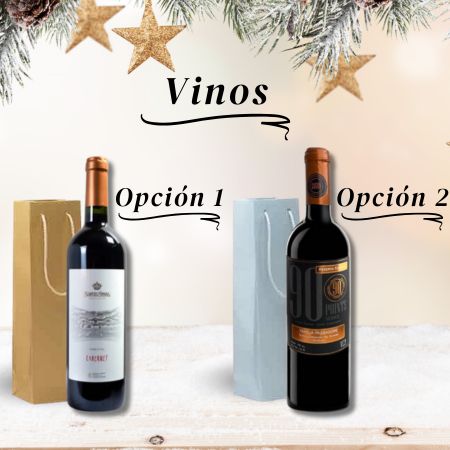 Opción 1 - Vino Santa Rosa y Bolsa Satinada